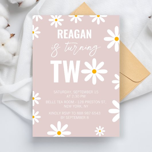 男の子の女の子のための第2の誕生日パーティー用品 招待状