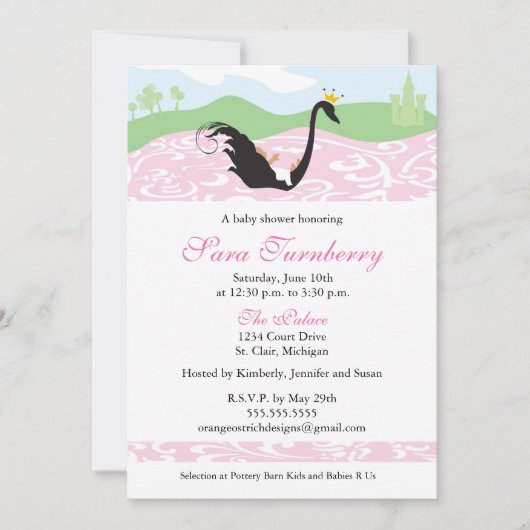 男の子の女の子のシャワーの招待状-小さいプリンセス 招待状 (正面)