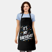 男の子の女の子の子の男の女の子のための私の誕生日おもしろい エプロン (着用した状態)
