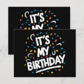 男の子の女の子の子の男の女の子のための私の誕生日おもしろい セーブザデート (正面/裏面)
