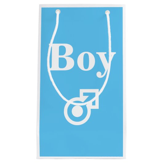 男の子の女の子の性を明かす赤ちゃんシャワーパーティーピンクの青 スモールペーパーバッグ (正面)