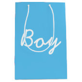 男の子の女の子の性を明かす赤ちゃんシャワーパーティーピンクの青 ミディアムペーパーバッグ (正面)