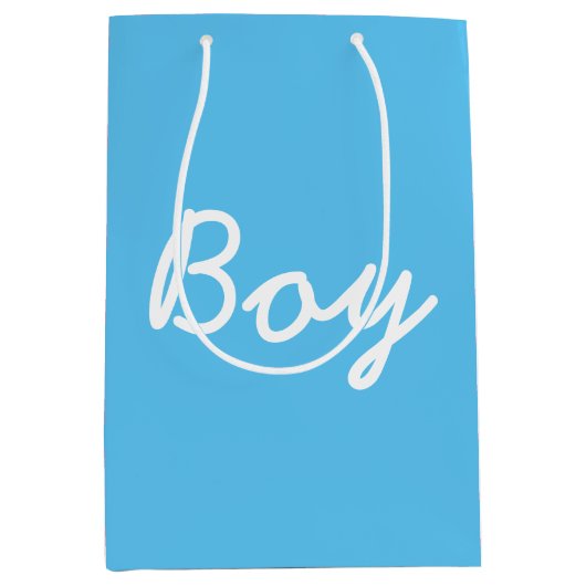 男の子の女の子の性を明かす赤ちゃんシャワーパーティーピンクの青 ミディアムペーパーバッグ (正面)