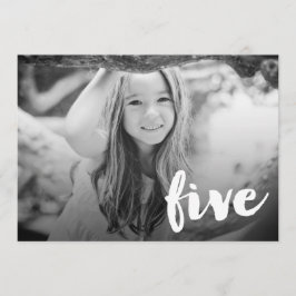 男の子の女の子の第5誕生日の第5写真の上敷 招待状