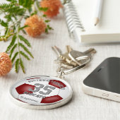 男の子の女の子をサッカーと呼ぶ キーホルダー (側面)