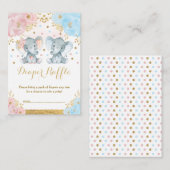 男の子の女の子エレファントジェンダーをリビールベビーおむつラッフル エンクロージャーカード (正面/裏面)