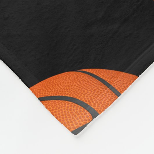 男の子の女の子スポーツ私はバスケットボールパターンが大好き フリースブランケット (角)