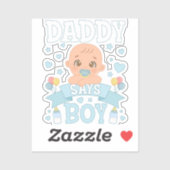 男の子の妊娠がピンクか青のビニルだとパパが言う シール (シート)