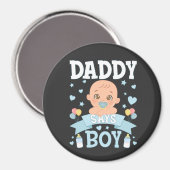 男の子の妊娠がピンクか青の円だとパパが言う マグネット (正面/裏面)