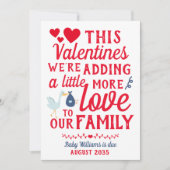 男の子の妊娠の発表バレンタインデーのカード シーズンカード (正面)