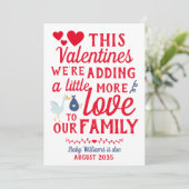 男の子の妊娠の発表バレンタインデーのカード シーズンカード (スタンド正面)