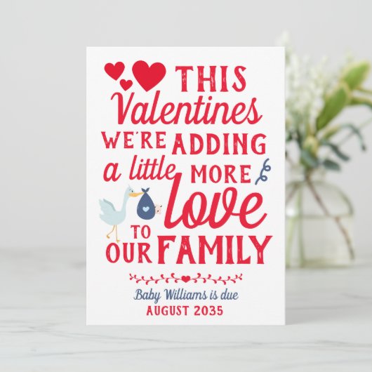 男の子の妊娠の発表バレンタインデーのカード シーズンカード (スタンド正面)