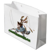 男の子の妖精に亀に乗る抱き枕 ラージペーパーバッグ (裏面アングル)