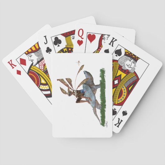 男の子の妖精に亀のトランプに乗っクラシックて トランプ (裏面)