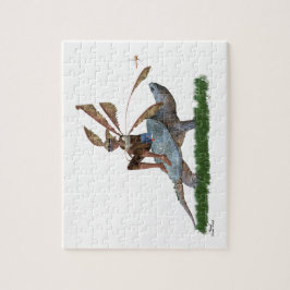 男の子の妖精タートルジグソーに乗るパズル ジグソーパズル