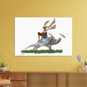 男の子の妖精タートルストレッチキャンバスプリントに乗る キャンバスプリント (インサイチュ (リビング))