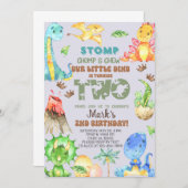 男の子の子は2歳の誕生日を迎える。 招待状 (正面/裏面)