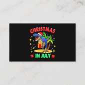 男の子の子供の夏のための7月の恐竜のTrexクリスマス 名刺 (裏面)