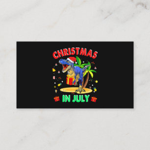 男の子の子供の夏のための7月の恐竜のTrexクリスマス 名刺