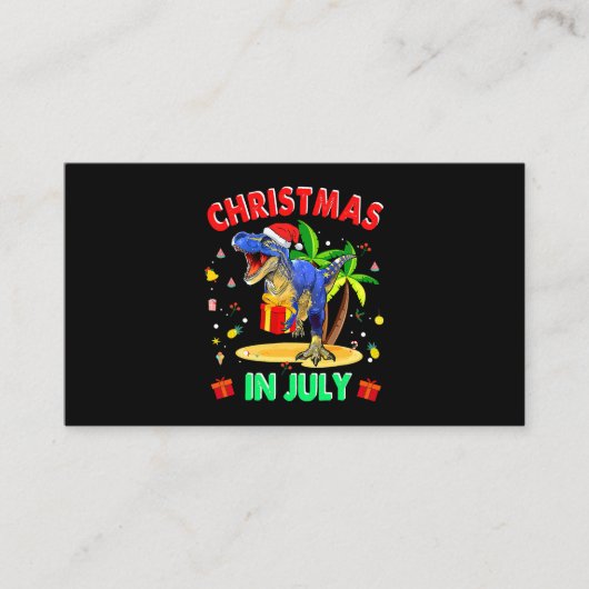 男の子の子供の夏のための7月の恐竜のTrexクリスマス 名刺 (正面)