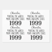 男の子の子供の男性の女性のための休日の誕生日パーティー ラッピングペーパーシート (正面)