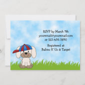 男の子の子犬ベビーシャワー招待状 招待状 (裏面)