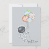 男の子の宇宙の男の子の赤ちゃんシャワー 招待状 (裏面)