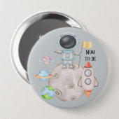 男の子の宇宙の男の子ベビーShoweA Mom To Be 缶バッジ (正面&裏面)