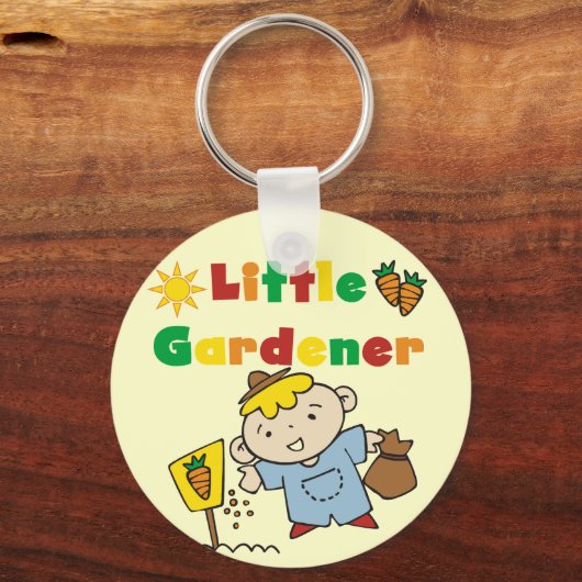 男の子の小さい庭師のTシャツおよびギフト キーホルダー (正面)