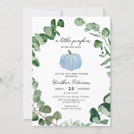 男の子の小さなかぼちゃが彼の道の赤ちゃんシャワー 招待状