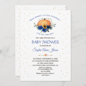 男の子の小さなかぼちゃのフローラ感謝ベイビーシャワー 招待状 (正面/裏面)