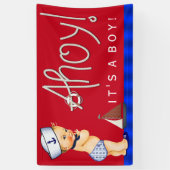 男の子の小さなセーラー航海のベビーシャワー 横断幕 (縦)