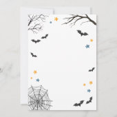 男の子の小さなブハロウィーンカボチャ赤ちゃんシャワー 招待状 (裏面)