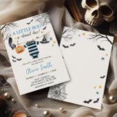 男の子の小さなブハロウィーンカボチャ赤ちゃんシャワー 招待状