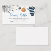 男の子の小さなブハロウィーンパンプキンオムツラッフル エンクロージャーカード (正面/裏面)