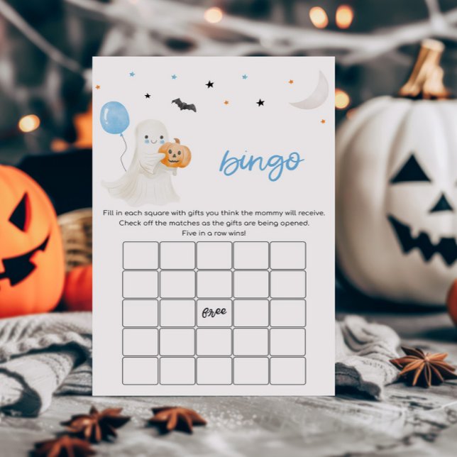 男の子の小さなブハロウィーン赤ちゃんシャワービンゴゲーム (A Little Boo Baby Shower Bingo Game)