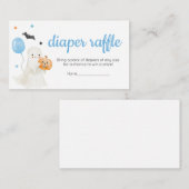 男の子の小さなブーはほとんどデュースおむつラッフル エンクロージャーカード (正面/裏面)