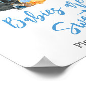 男の子の小さなブー幽霊ベビーシャワーベビーは甘い ポスター (角)