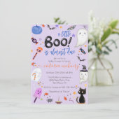男の子の幽霊リトルブーはハロウィーンの赤ちゃんシャワーが原因 招待状 (スタンド正面)