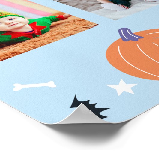 男の子の幽霊1年目の写真マイルストーンのサイン ポスター (角)