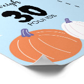 男の子の幽霊1st誕生日マイルストーンのサイン ポスター (角)