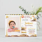 男の子の建築の誕生日の招待(写真あり) 招待状 (スタンド正面)