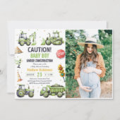 男の子の建築の赤ちゃんシャワー写真 招待状 (正面)