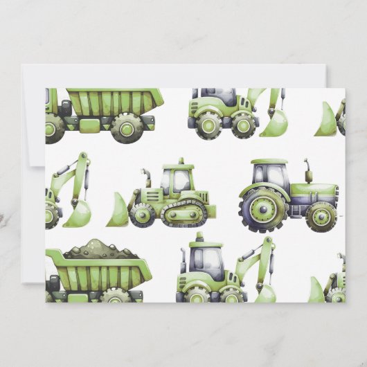 男の子の建築の赤ちゃんシャワー写真 招待状 (裏面)