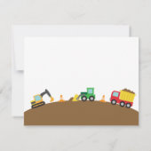 男の子の建築車のテーマの誕生会 招待状 (裏面)