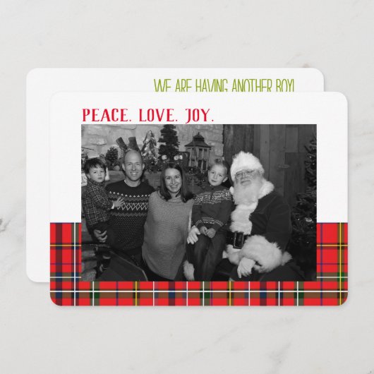 男の子の性別が休日の超音波写真カードを表示 シーズンカード (正面/裏面)