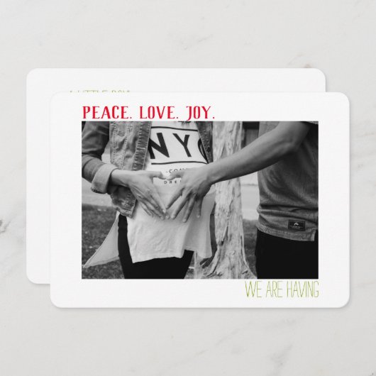 男の子の性別を暴く平和愛の喜び シーズンカード (正面/裏面)