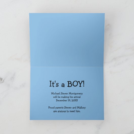 男の子の性別表示カード カード (内部)