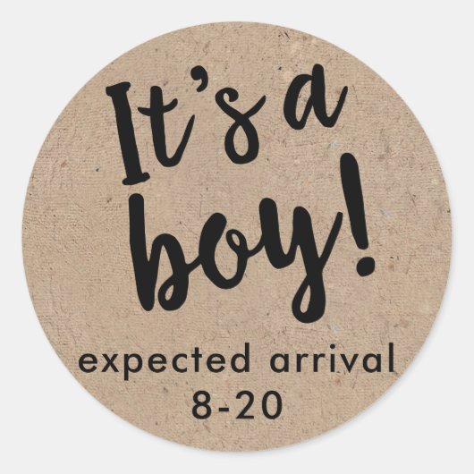 男の子の性暴露クラフトスタイルシール ラウンドシール (正面)