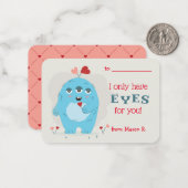 男の子の怪物カードのための教室バレンタインデー ノートカード (正面/裏面インサイチュ)